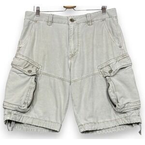 Jet Lag Cargo Shorts Beige Tan 34 Utility Military Y2K Baggy Skate Jetlag